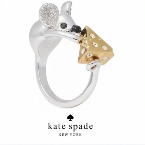 $89 New Kate Spade Year Of Rat & Cheese Ring - Picture 2 of 12